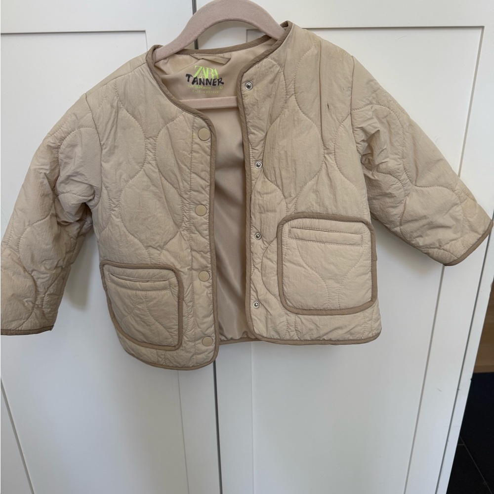 Kids Tan Quilted Jacket